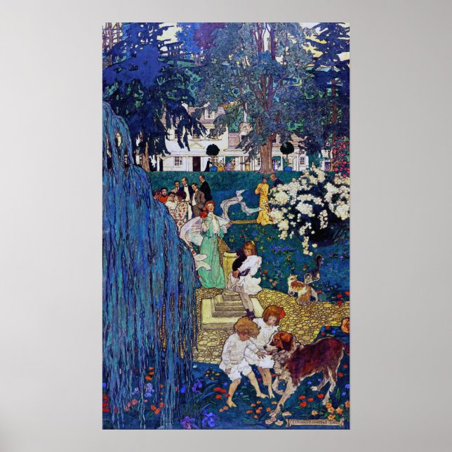 Poster Festa de Jardim com Cachorro e Gato, Jessie Willco (Frente)