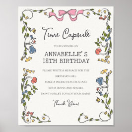 Poster Festa de Jardim Whimsso Flora Birthday Time Capule