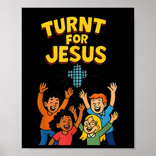 Poster Festa de Louvor de Fé Cristã Divertida para Jesus (Frente)