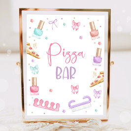 Poster Festa de Manicure e Pedicure Pizza Bar Menina
