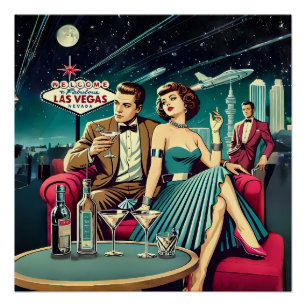 Póster Festa de Martini da Era Espacial de Las Vegas