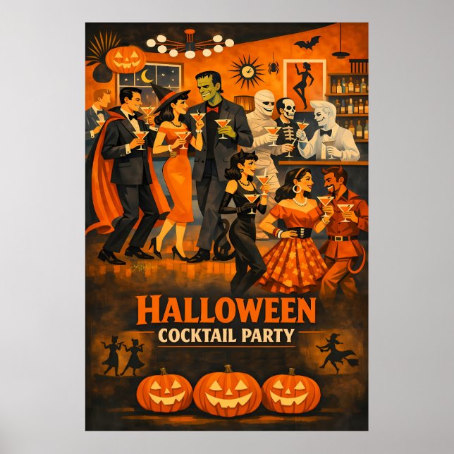 Poster Festa de Martini de Halloween no Estilo Moderno de (Frente)