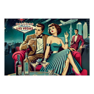 Póster Festa de Martini Las Vegas Era Espacial