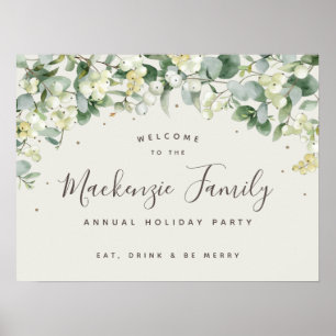 Poster Festa de Natal de Cream Snowberry+Eucalyptus