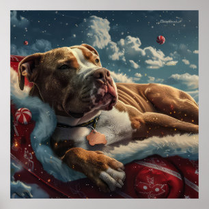 Poster Festa de Natal do Cão Pitbull