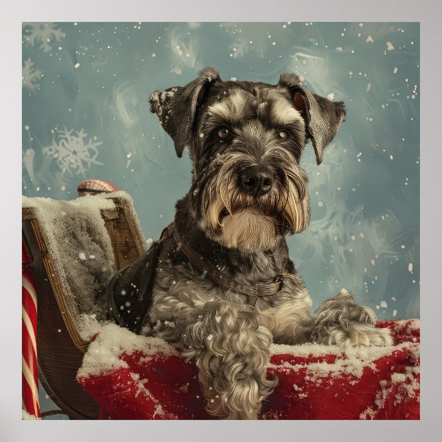Poster Festa de Natal do Cão Schnauzer (Frente)