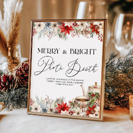 Poster Festa de Natal Floral Feriado, Tea Party Photo Boo