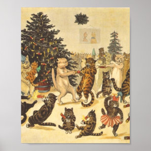 Poster Festa de Natal Louis Wain