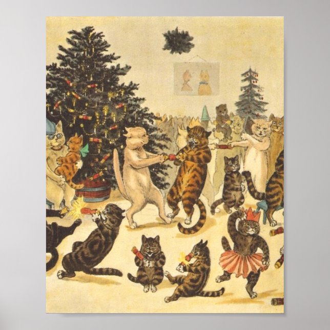 Poster Festa de Natal Louis Wain (Frente)