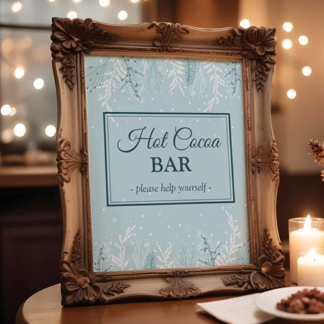 Poster Festa de Natal ou Inverno Feriado Bar de Cacau Que (Criador carregado)