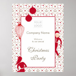 Poster Festa de Natal para Empresas Festivas Bem-vindas