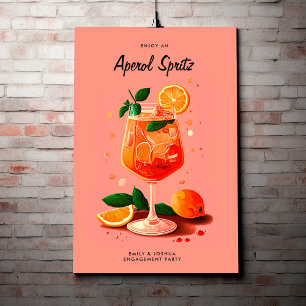 Poster Festa de noivado Coctail Aperol Spritz