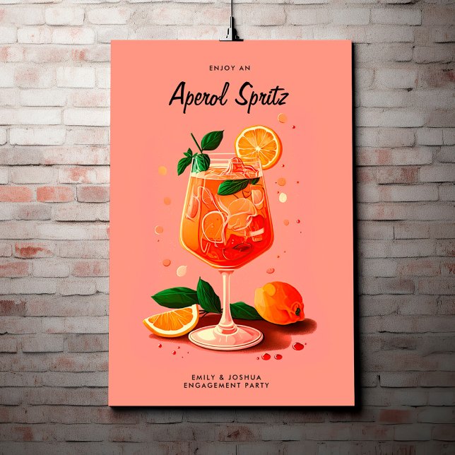 Poster Festa de noivado Coctail Aperol Spritz (Criador carregado)