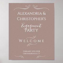 Poster Festa de noivado de Casamento Chic Moderno Bem-vin