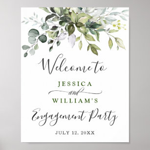 Poster Festa de noivado Eucalyptus Greenery