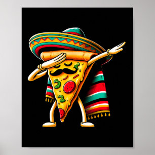 Poster Festa de Pizza Dabbing Cinco De Mayo Mexicano Engr