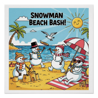 Póster Festa de Praia dos Bonecos de Neve