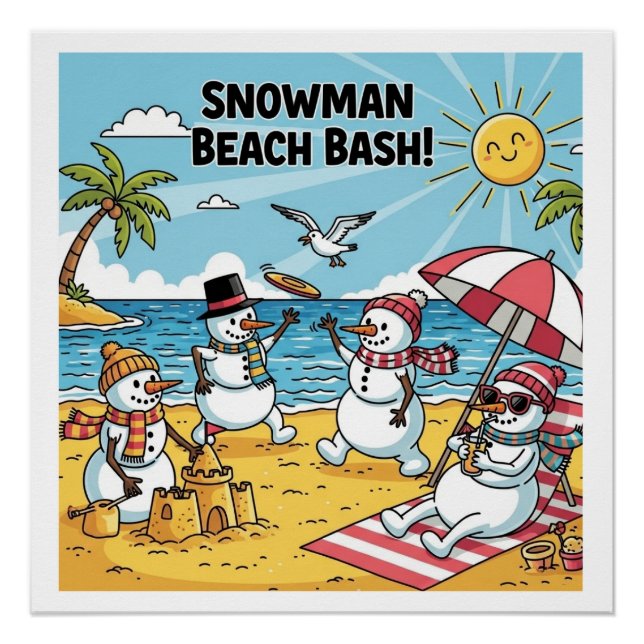 Póster Festa de Praia dos Bonecos de Neve (Frente)