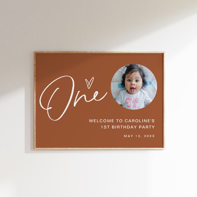 Poster Festa de primeiro aniversario de Bebê SIENNA bem-v (Criador carregado)