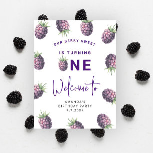 Poster Festa de primeiro aniversario de Blackberry   Berr