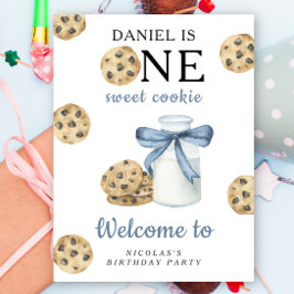 Poster Festa de primeiro aniversario de Cookie e Leite