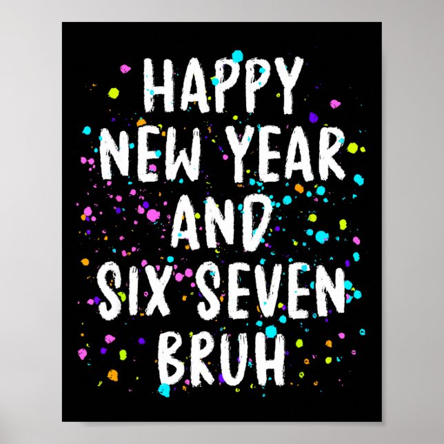 Poster Festa de Réveillon de 2026 Seis Sete Bruh Diversão (Frente)