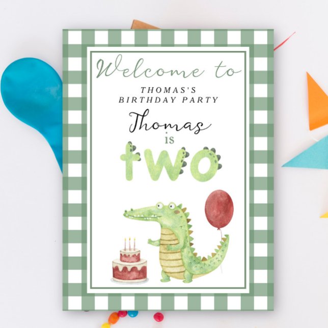 Poster Festa de segundo aniversário Crocodilo (Criador carregado)