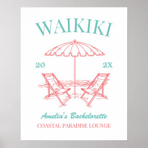 Poster Festa de solteira de praia retrô de vintage person