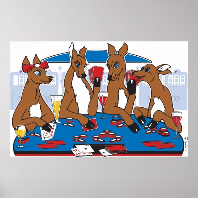 Poster Festa de solteira de Reprodução de Poker (Frente)