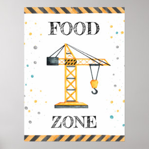 Poster Festa de Veículos de Construção de Menino Cortado