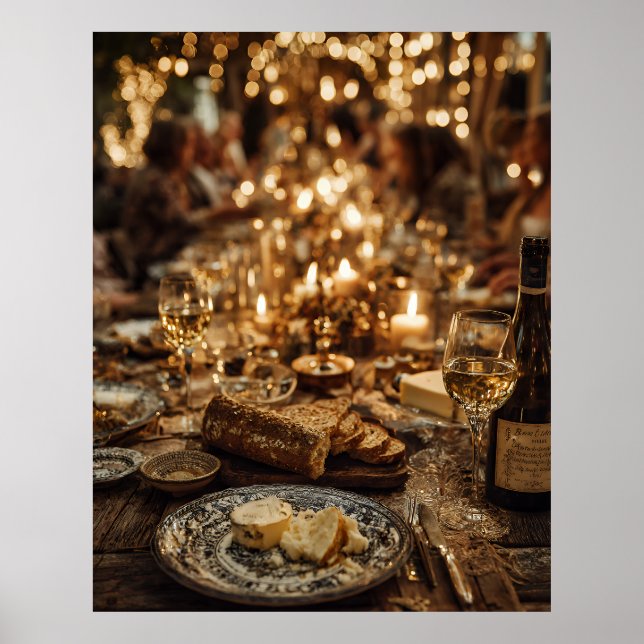 Poster Festa de Vinho e Pão à Luz de Velas (Frente)