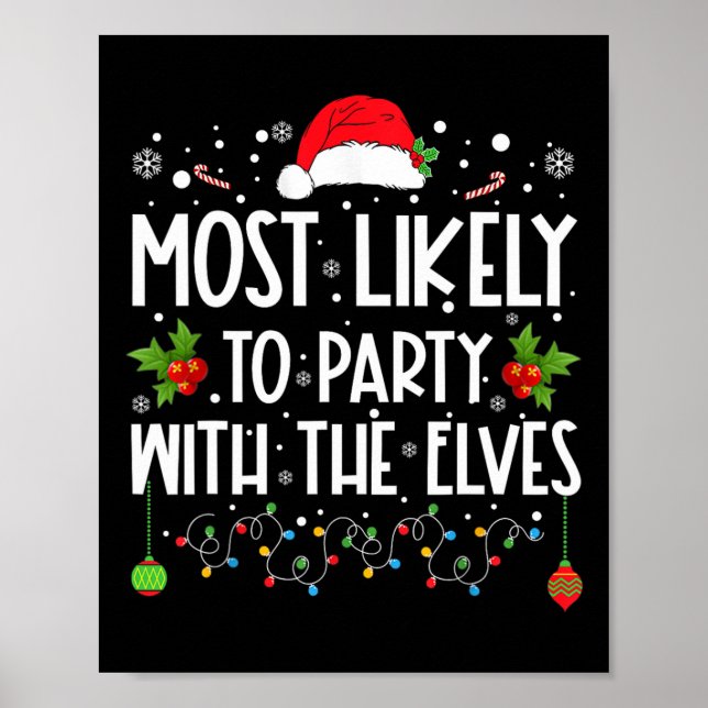 Poster Festa Divertida De Natal Mais Provável Para Festa  (Frente)