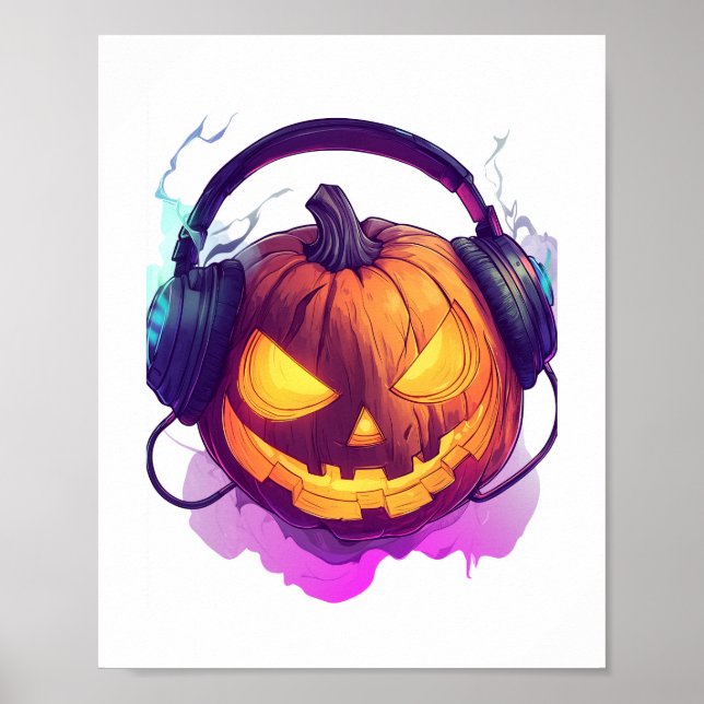 Poster Festa DJ de Bompkin Halloween (Frente)