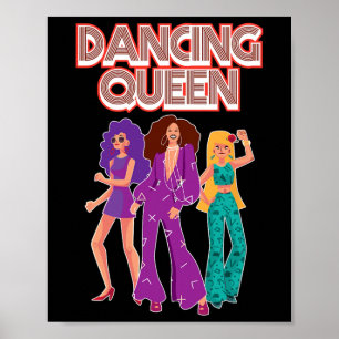 Poster Festa do Clube de Dança Queen Disco 1970s Gif