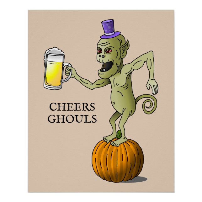 Póster Festa do Dia das Bruxas de Cheias Ghouls (Frente)