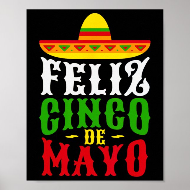 Poster Festa do Festival Mexicano Feliz Cinco De Mayo (Frente)