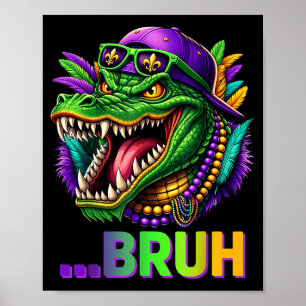 Poster Festa do Mardi Gras do Bruh do Jacaré para Homens