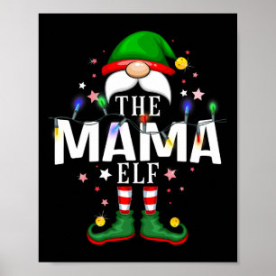 Poster Festa do Pajama da Família Mama Elf Christmas