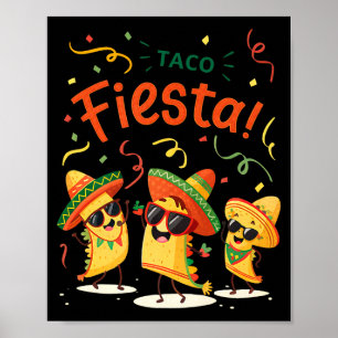 Poster Festa do taco fofa cinco de maio para idades