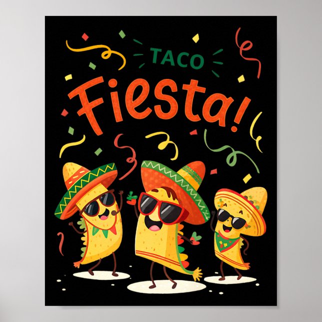 Poster Festa do taco fofa cinco de maio para idades (Frente)