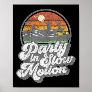 Poster Festa Em Movimento Lento Retro Barco Engraçado