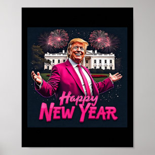 Poster Festa Engraçada de Ano Novo de Trump 2025 Trump An