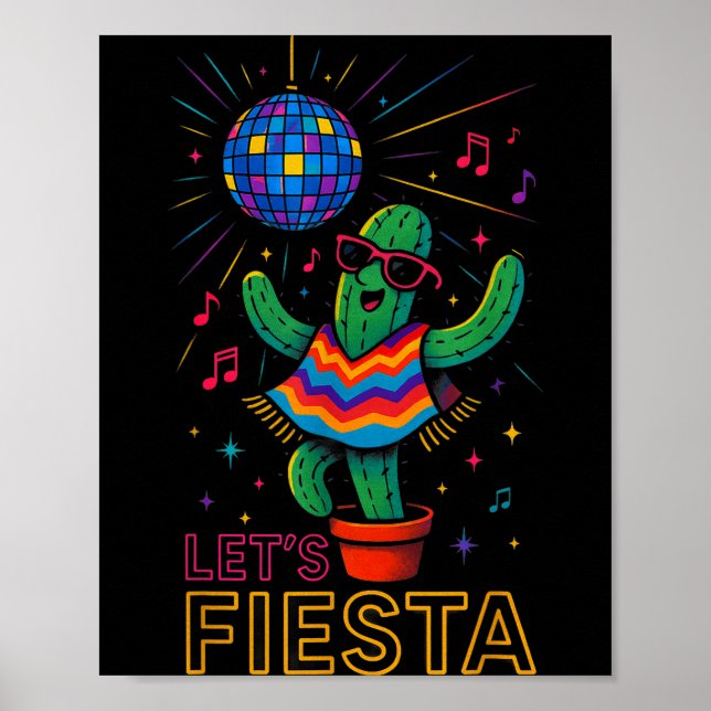 Poster Festa engraçada de cacto mexicano cinco de maio va (Frente)