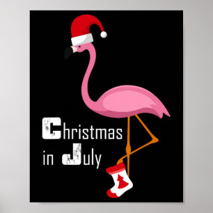 Poster Festa Engraçada de Natal de Flamingo em Julho Fest