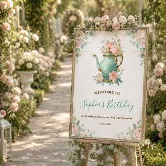 Poster Festa Floral Romântica de Rosas Vintage Shabby Chi