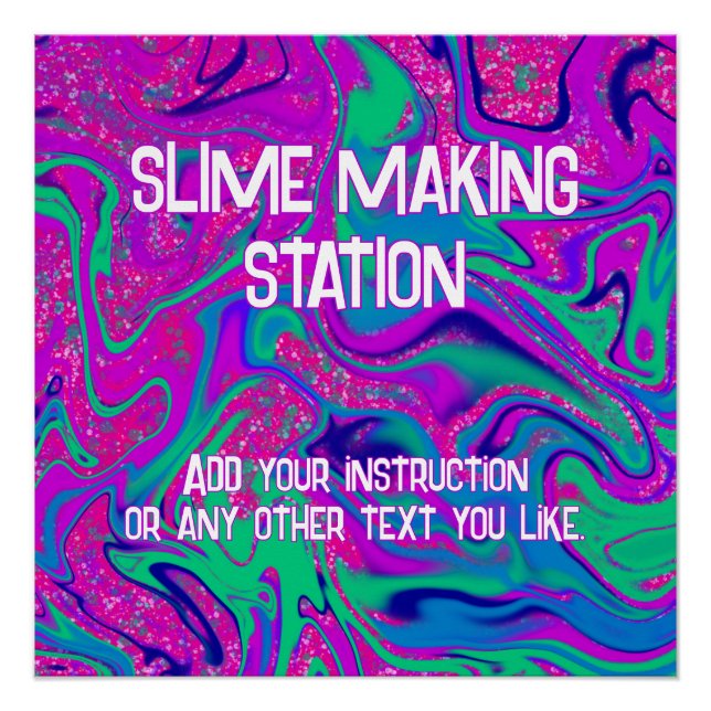 Póster Festa legal de Slimus de Aniversário de Menina Ros (Frente)