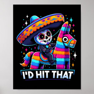 Poster Festa Mexicana Engraçada Pinatas Eu Acertava Aquel