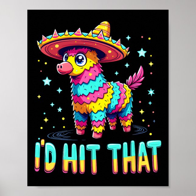 Poster Festa Mexicana Pinatas Eu Acertaria Cinco De Mayo  (Frente)