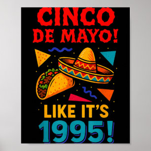 Poster Festa mexicana retro cinco de mayo