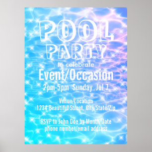 Poster Festa na Piscina Festa de Praia Festa de Verão águ